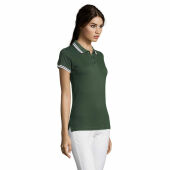 PASADENA WOMEN - PASADENA dames polo 200g - XXL - Forest Green/White