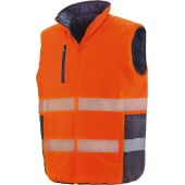 fluorescent orange/navy