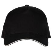 5 PANEL CAP, BLACK/SILVER, One size, BLACK&MATCH