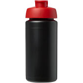 Baseline® Plus grip 500 ml sportfles met flipcapdeksel - Zwart/Rood Baseline® Plus grip 500 ml sportfles met flipcapdeksel - Zwart/Rood