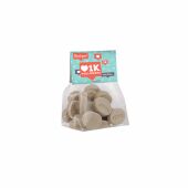 Blokzakje met kopkaartje en 50 gram snoep, Transparant/Wit, Hoesttabletten