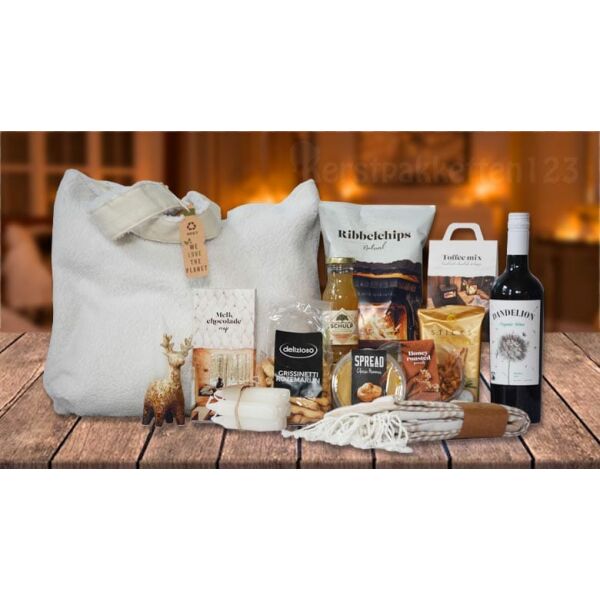 Kerstpakket Teddyshopper met hamamdoek Kerstpakket Teddyshopper met hamamdoek