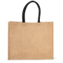 Jute Strandtas Natural / Black One Size