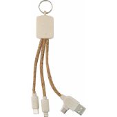 RVS sleutelhanger Landry - bruin