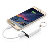 1.000 mAh sleutelhanger powerbank, zilver