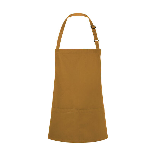 Short Bib Apron Basic with Buckle and Pocket - Mustard - One Size