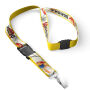 Afneembare polyester keycord met gesublimeerde satijnen overlay