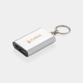 1.000 mAh sleutelhanger powerbank, zilver