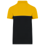 Ecologische uniseks polo met korte mouwen in twee kleuren Black / Yellow 3XL