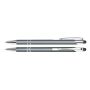 Aluminium touch-stylus balpen Limoges Grijs - Blauwe inkt