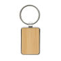 RCS gerecycled zinc alloy rechthoekige sleutelhanger, zilver, bruin