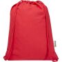 Oregon Blend 140 g/m² GRS recycled drawstring bag 5L - Red