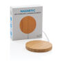 10W bamboe magnetische draadloze lader, bruin