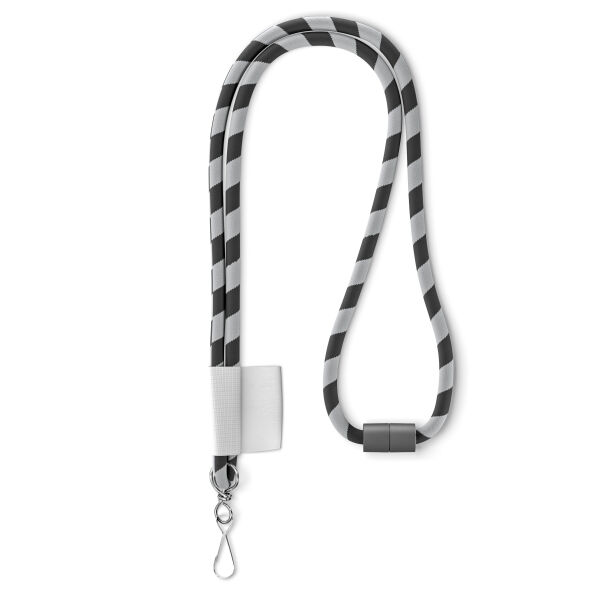 Polyester 2-kleurige koord-lanyard met full color label Polyester 2-kleurige koord-lanyard met full color label