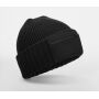 ZIP PATCH BEANIE, BLACK, One size, BEECHFIELD