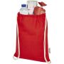 Oregon tas met trekkoord van 140 g/m² GRS gerecycled katoen - Rood