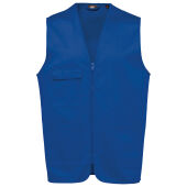 Bodywarmer polykatoen multizakken Royal Blue 4XL