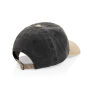 BEAU AWARE™ Washed 6 panel 270gsm cotton twill two tone cap, zwart
