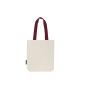 TWILL BAG WITH CONTRAST HANDLES, NATURE/BORDEAUX, One size, NEUTRAL