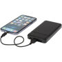 Loop powerbank van 10.000 mAh van gerecycled plastic - Zwart