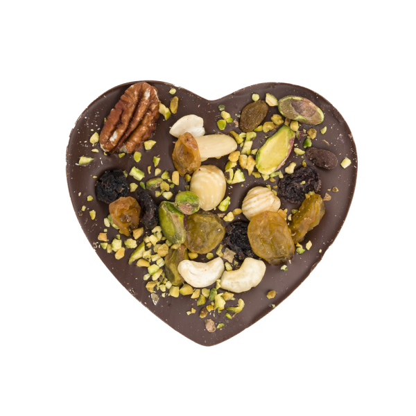 Dag van de zorg cadeau | Chocolade hart | handgemaakt | puur | Brievenbuscadeau | 125 gram
