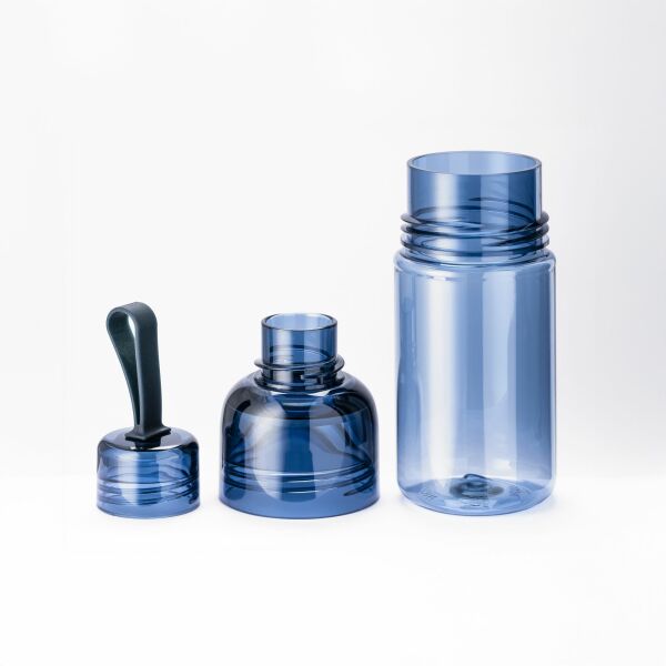 Transparante drinkfles met draaglus | Donkerblauw Transparante drinkfles met draaglus | Donkerblauw