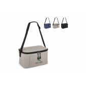 600D gerecycled PET koeltas voor 6 blikjes 25 x 14.5 x 15.5 cm 5 L - Zwart