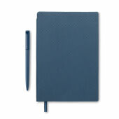 NOTA - A5 PU notitieboek met pen - Marineblauw