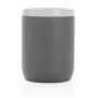 Keramische mok met witte rand 300 ml., grijs, wit