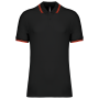Herenpolo met korte mouwen en contrasterende bies Black / Red S