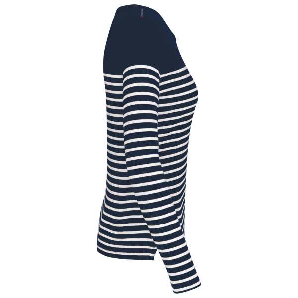 Gestreept dames-T-shirt lange mouwen Navy / White Stripes XXL Gestreept dames-T-shirt lange mouwen Navy / White Stripes XXL