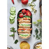 Black+Blum Stainless Steel Dubbele Bento Box, grijs