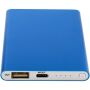 Pep type-C powerbank van 4000 mAh van gerecycled aluminium - Koningsblauw