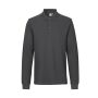 Poloshirt met lange mouw | stretch - Houtskool, XS