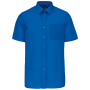 Overhemd in onderhoudsvriendelijk polykatoen-popeline korte mouwen heren Light Royal Blue XS