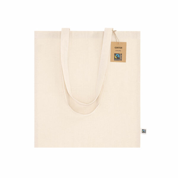 Katoenen Fairtrade tas Ginter | 140 g/m² | 37×41 cm | Lange hengsels | Natuurlijk Katoenen Fairtrade tas Ginter | 140 g/m² | 37×41 cm | Lange hengsels | Natuurlijk