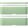 MIYO Renew 700+700 ml dubbellaagse lunchbox - Zeeglasgroen/Zeeglasgroen/Kiezelgrijs