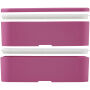 MIYO 700+700 ml dubbellaagse lunchbox - Magenta/Magenta/Wit