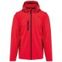 3-laagse uniseks softshelljas met afneembare capuchon en mouwen Red XS