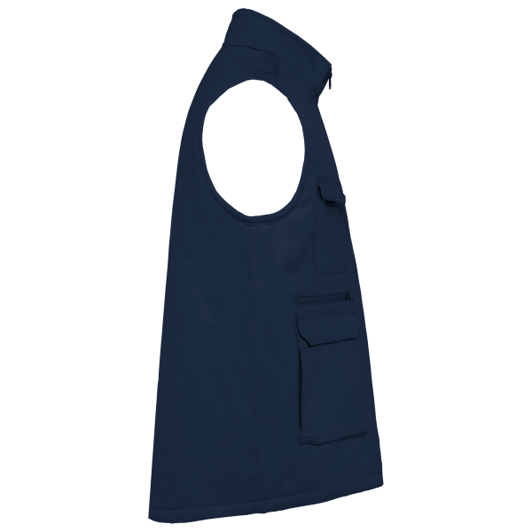Gewatteerde uniseks bodywarmer van polykatoen multizakken Navy L Gewatteerde uniseks bodywarmer van polykatoen multizakken Navy L