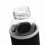TAKE WELL - Glazen fles transparant, zwart