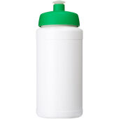 Baseline gerecyclede sportfles van 500 ml - Wit/Groen Baseline gerecyclede sportfles van 500 ml - Wit/Groen