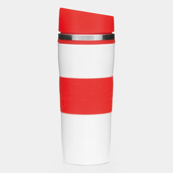ARABICA - Dubbelwandige isoleerbeker rood, wit ARABICA - Dubbelwandige isoleerbeker rood, wit