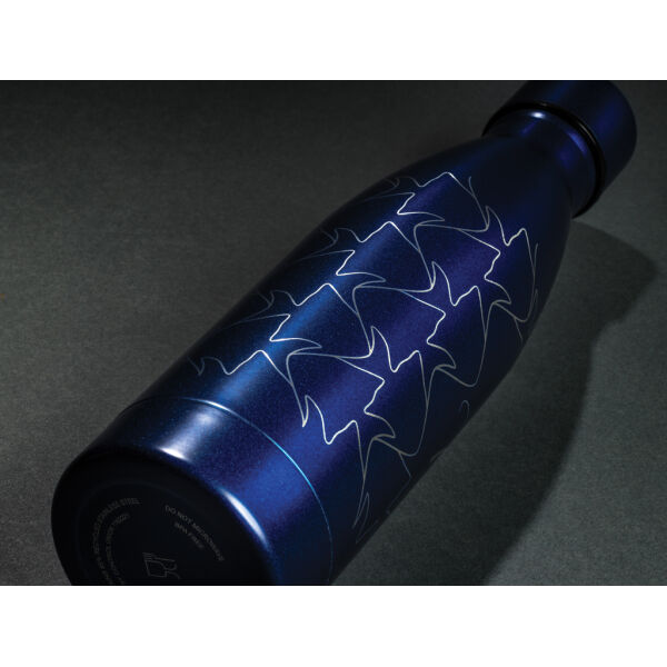 RCS gerecycled roestvrijstalen unikleur vacuümfles, donkerblauw RCS gerecycled roestvrijstalen unikleur vacuümfles, donkerblauw