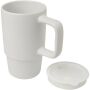Carter 450 ml mok van keramiek met plastic deksel - Wit Carter 450 ml mok van keramiek met plastic deksel - Wit
