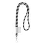 Polyester 2-kleurige koord-lanyard met full color label