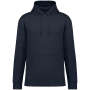 Ecologische uniseks sweater met capuchon en verlaagde schouders in geborsteld fleece Navy Blue 3XL