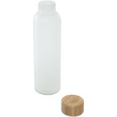 Lume 500 ml fles van mat natronkalkglas met bamboe deksel - Wit
