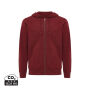 IQONIQ Abisko gerecycled katoen hoodie met rits, bordeauxrood (XL)