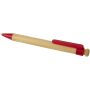 Rattan balpen van bamboe en gerecycled plastic (zwarte inkt) - Rood